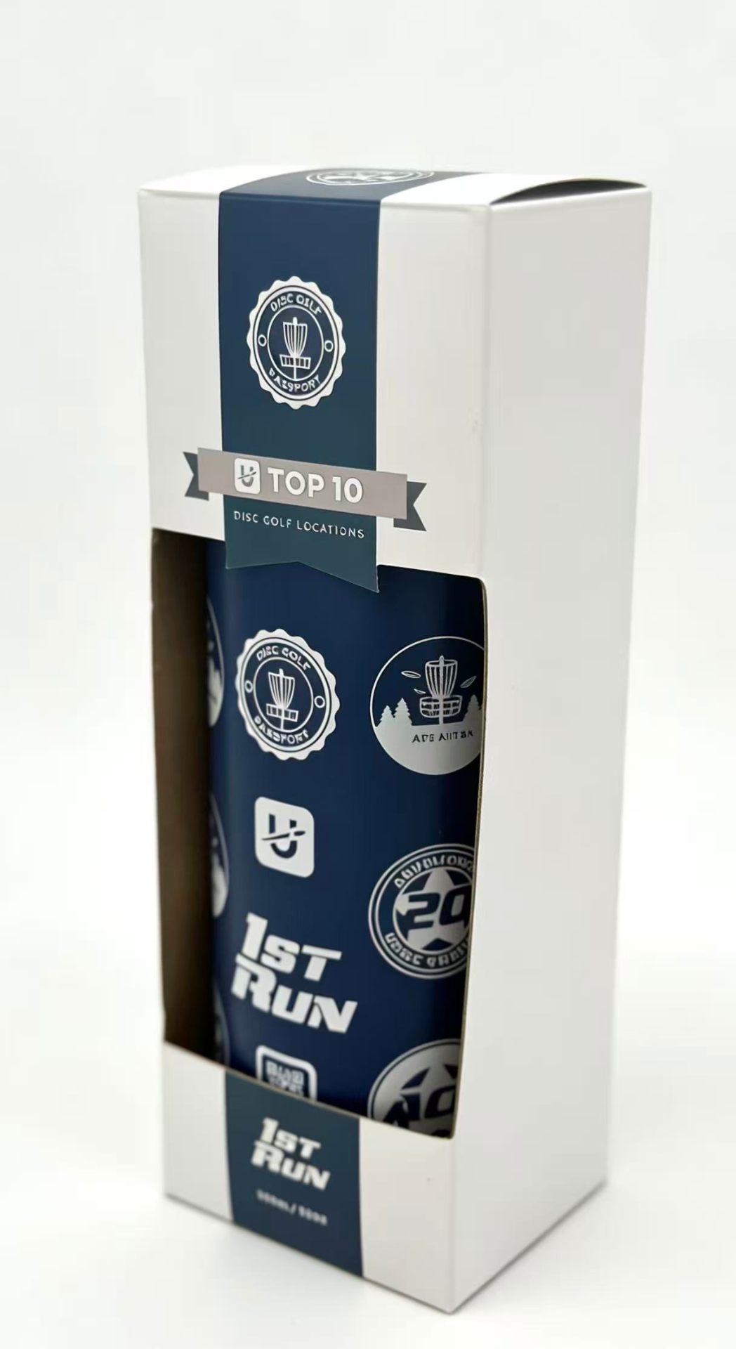 Disc Golf Passport sticker set with course stickers from world-class disc golf courses